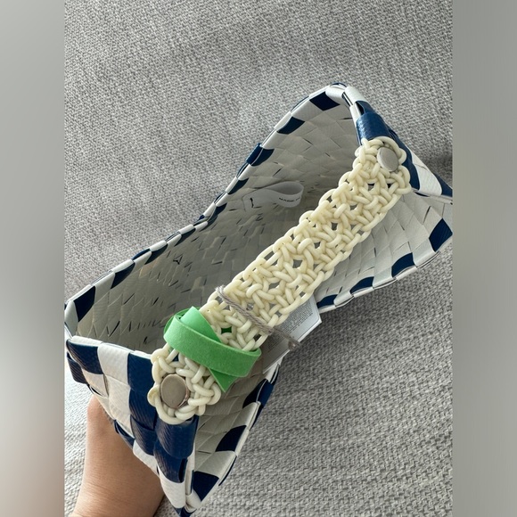 MARNI MARKET GARDEN BAG MINI TWO-TONE BLUE WOVEN - Picture 5 of 9